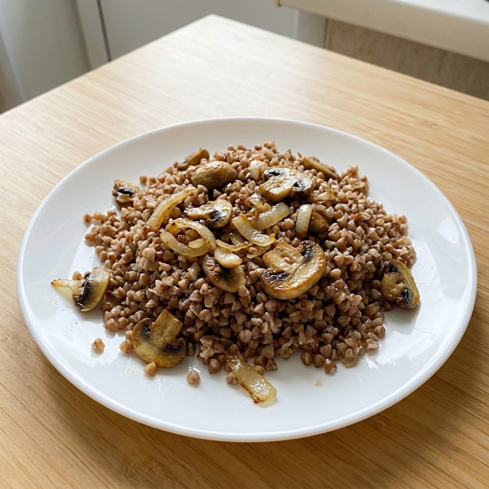 Гречка с грибами и луком