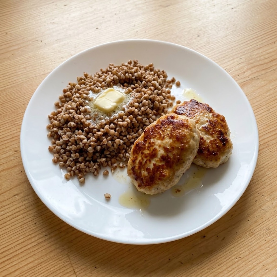 Котлеты куриные с гречкой