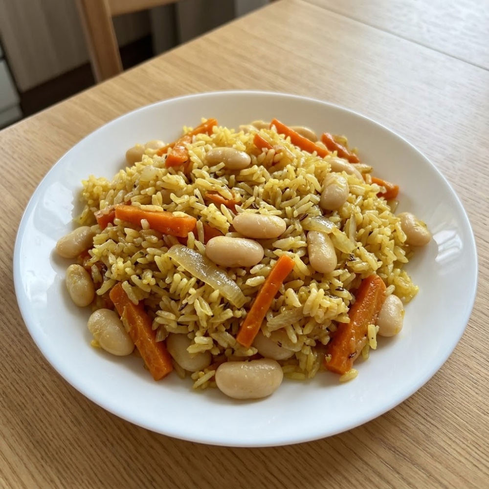 Плов с белой фасолью
