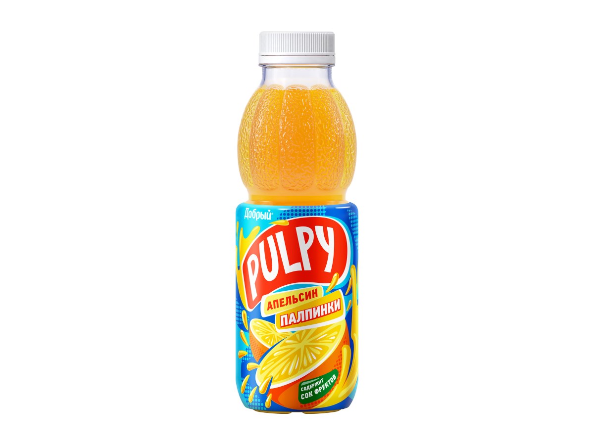 Напиток сокосодержащий из апельсина с мякотью PULPY Добрый 0,45л