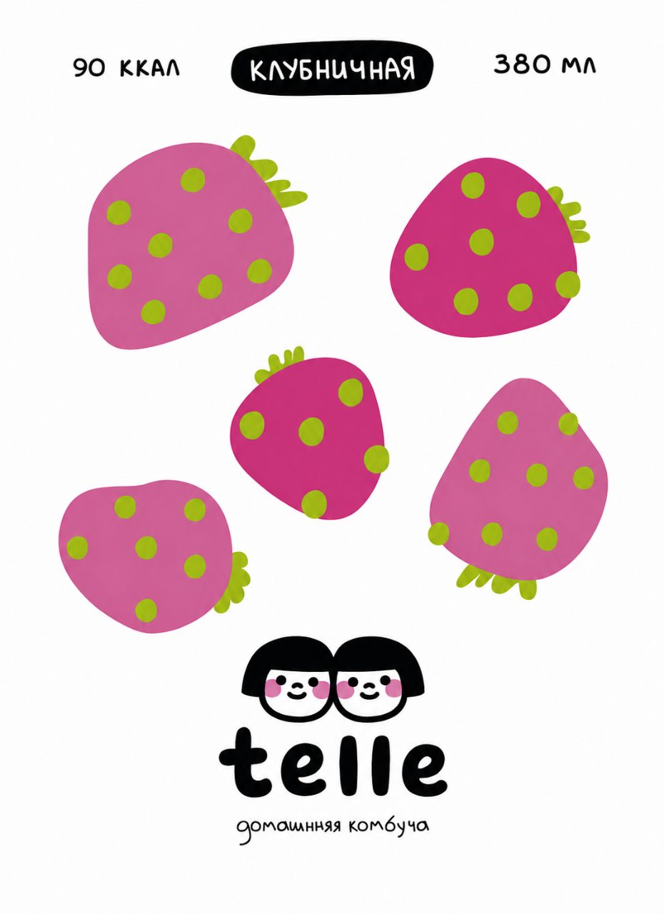 Комбуча Telle Клубника, 380 мл