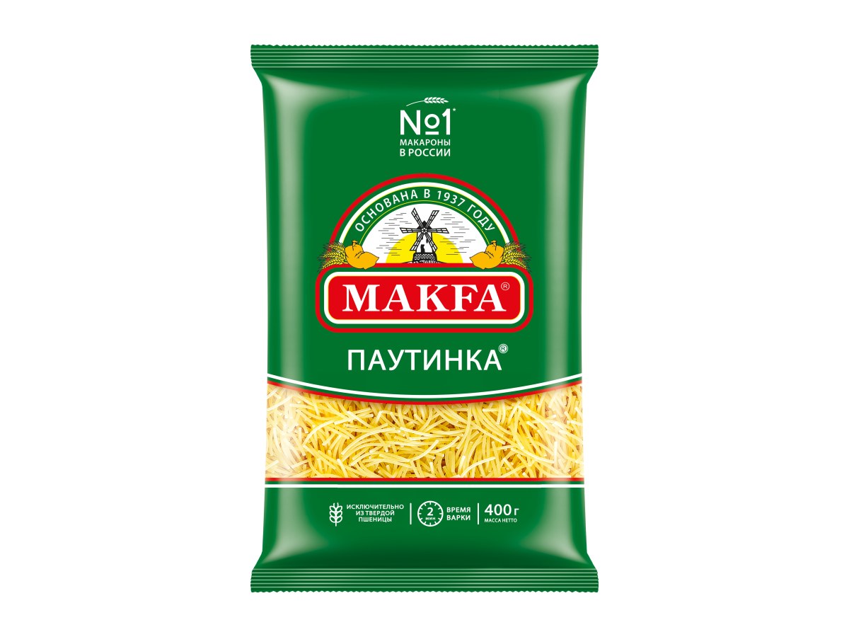 Вермишель Паутинка Высший сорт Группа А Макфа 400гр