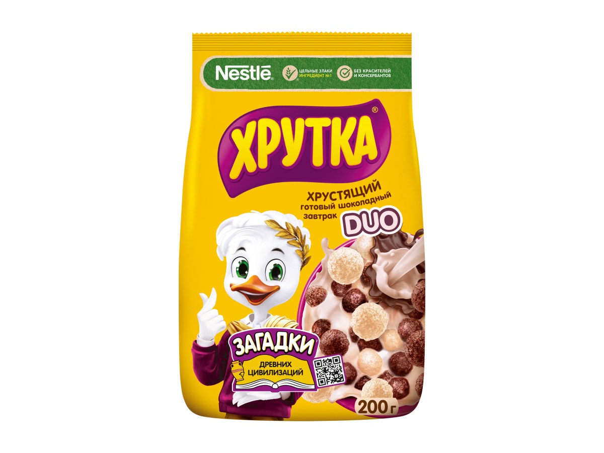 ХРУТКА ДУО Готовый шоколадный завтрак Нестле 200гр