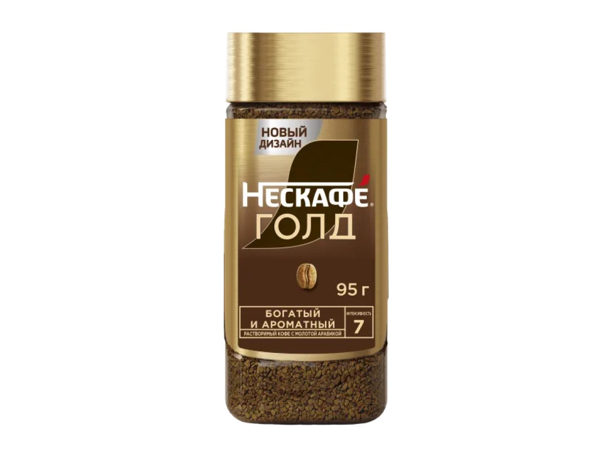 Нескафе Голд Кофе натуральный растворимый банка 95гр