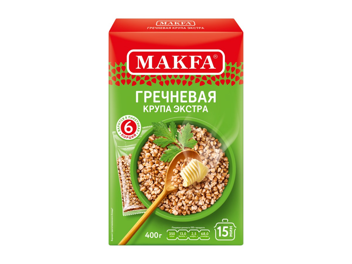 Крупа гречневая Экстра Макфа 6 порций 400гр