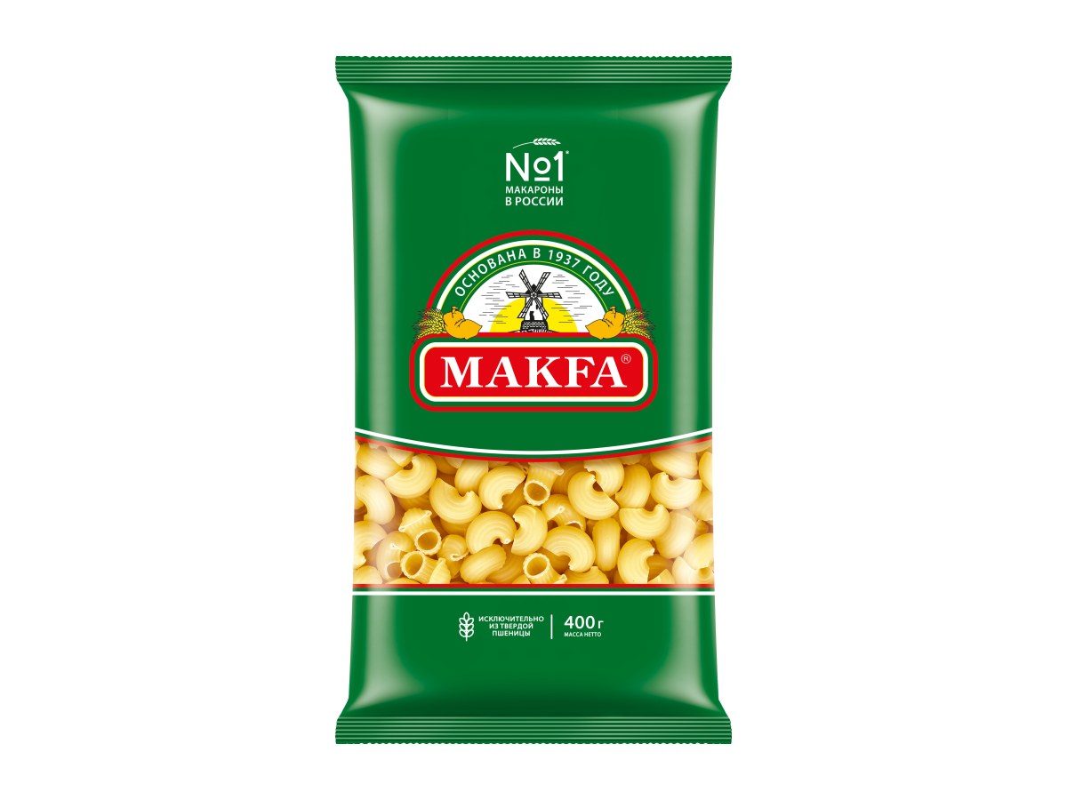 Улитки из твердой пшеницы Высший сорт Группа А Макфа 400гр