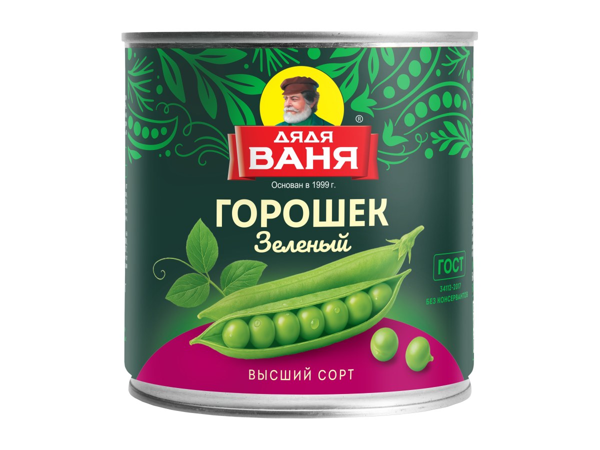 Зеленый горошек Дядя Ваня 400г Высший сорт ж/б