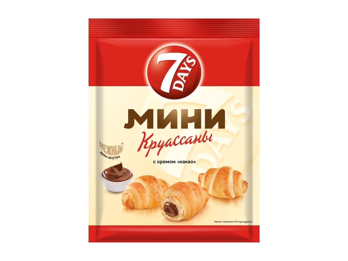 Мини Круассаны 7 DAYS с кремом какао 123гр