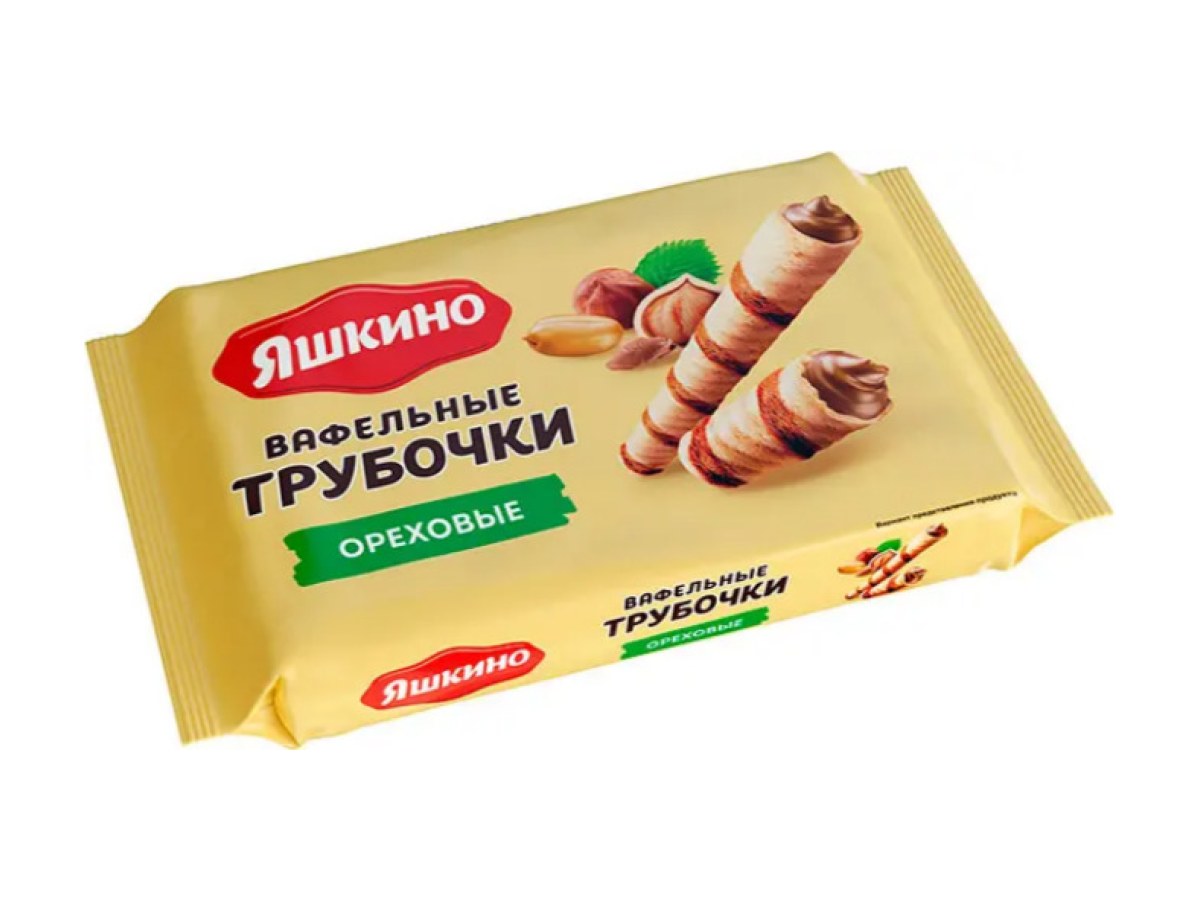 Вафельные трубочки Яшкино ореховые190гр