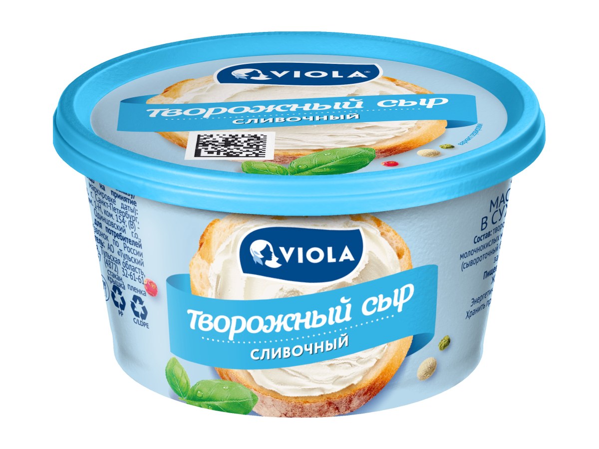 Сыр творожный сливочный 70% Виола 140гр