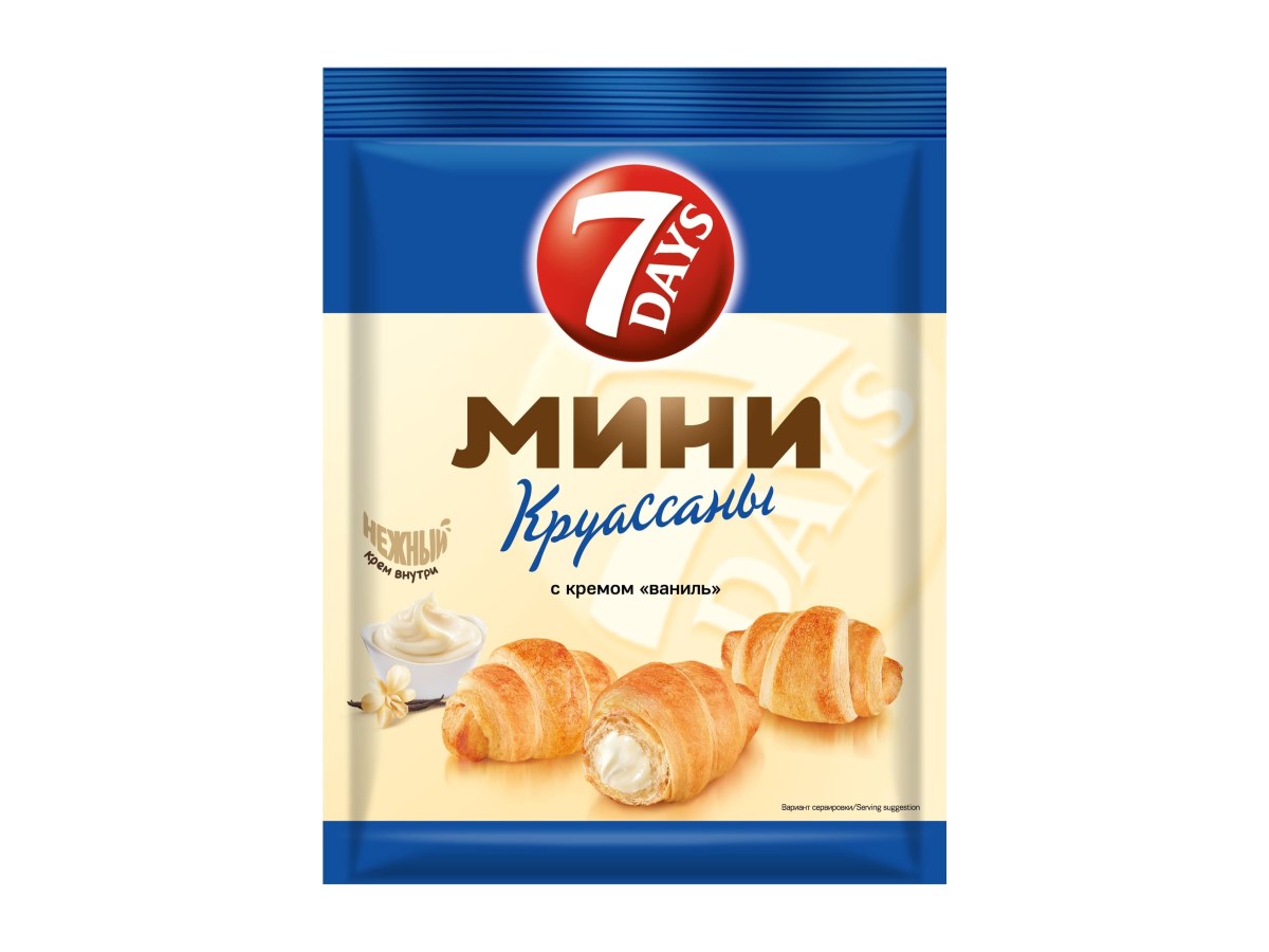 Мини Круассаны 7 DAYS с кремом ваниль 123гр