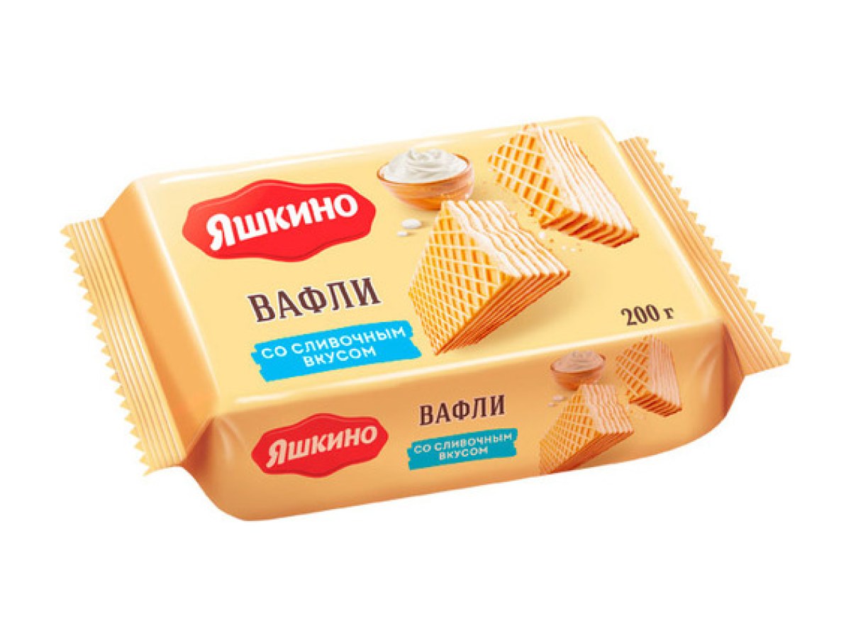 Вафли со сливочным вкусом Яшкино 200гр