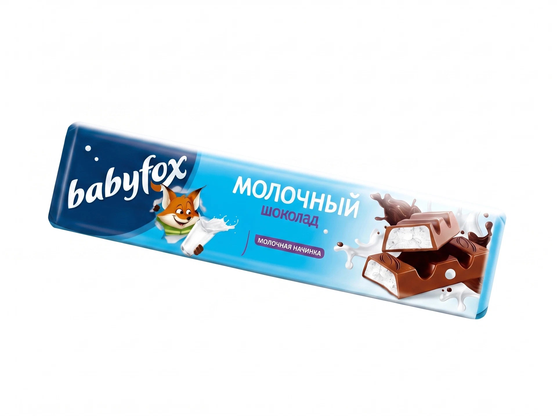 Шоколад молочный Babyfox, 45 г (в ассортименте: классический, с карамелью)