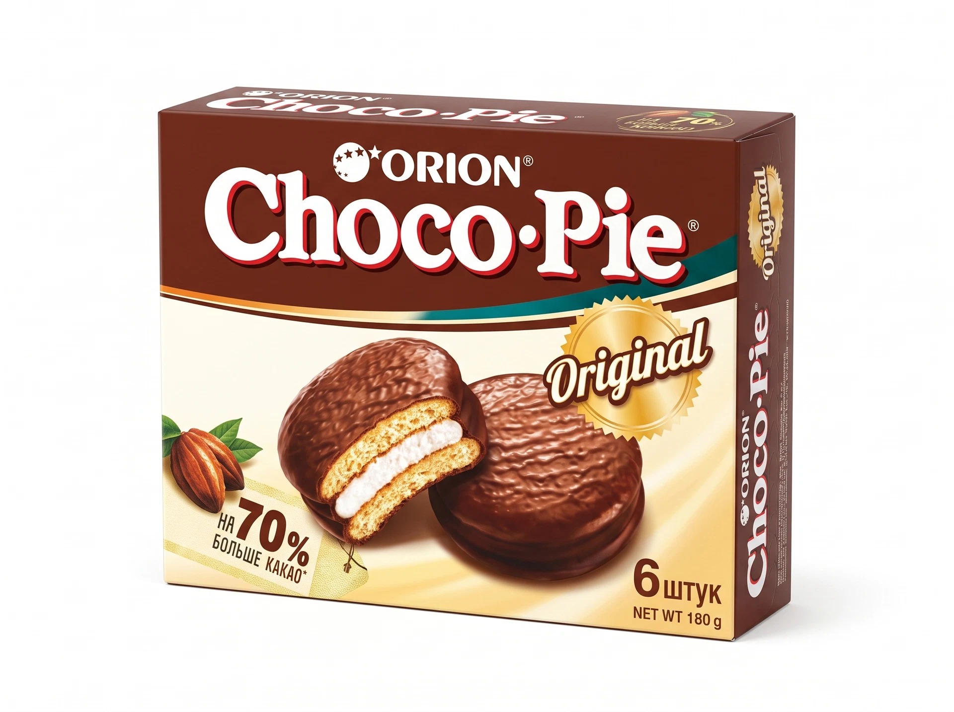 Пирожное Orion Choco Pie Original, 6 шт., 180 г
