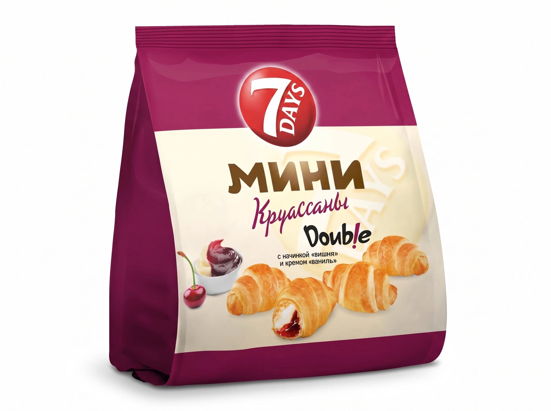 Мини-круассаны 7DAYS Double «вишня + ваниль», 176 г