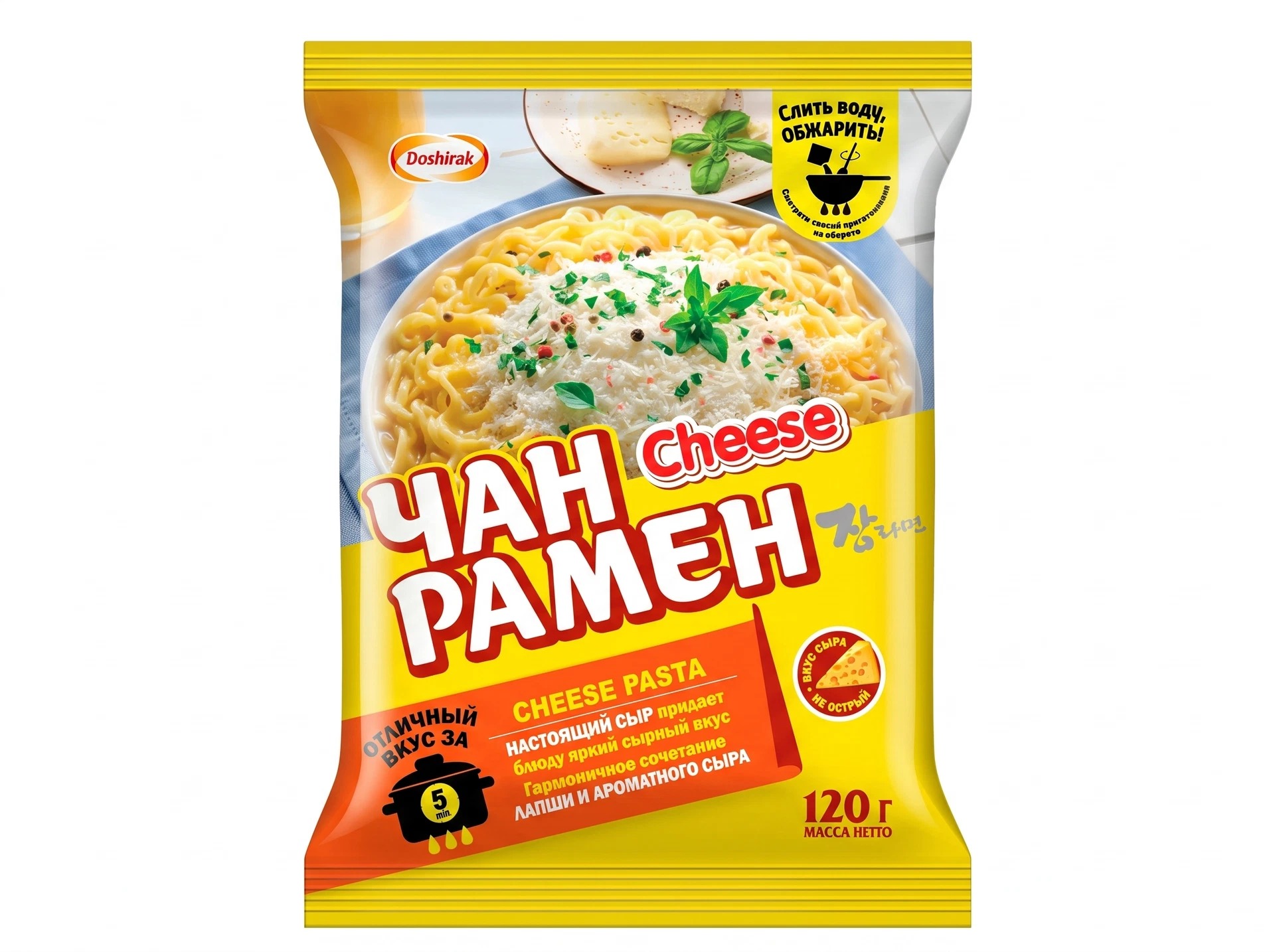 Лапша Доширак Чан Рамен Cheese Pasta с сыром, 120 г