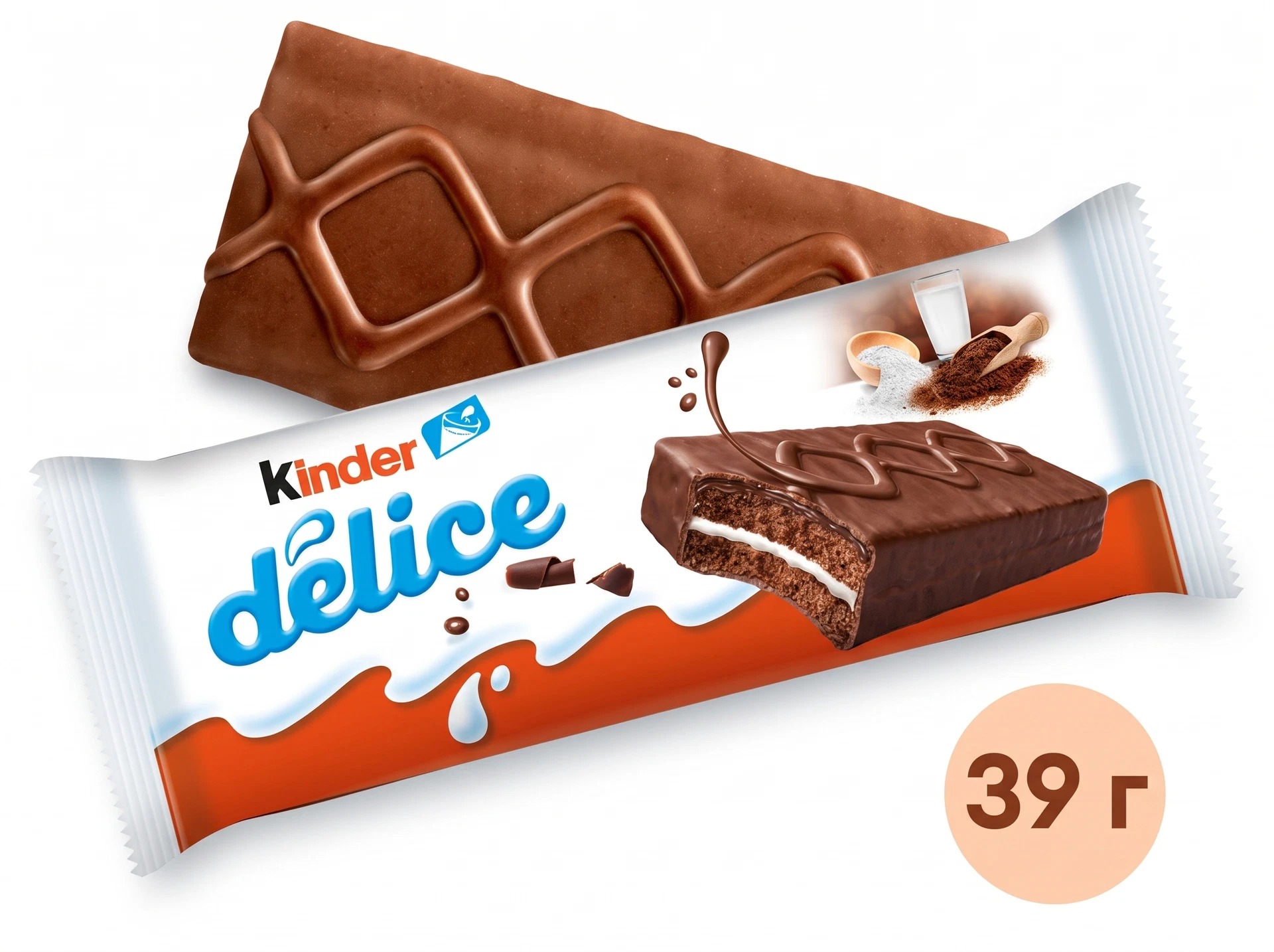 Пирожное Kinder Delice бисквитное с молочной начинкой, 39 г