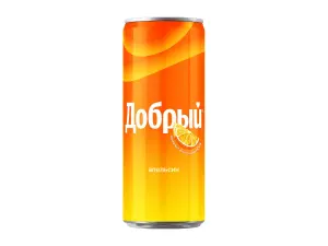 Добрый Напиток сильногазированный Апельсин с витамином С ж/б 0.33л