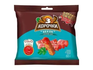 Сухарики ржаные Бекон Кетчуп Три корочки 60гр