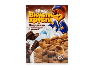 Готовый завтрак Krosby «Вкусти Хрусти» подушечки со сливочной начинкой, 250 г